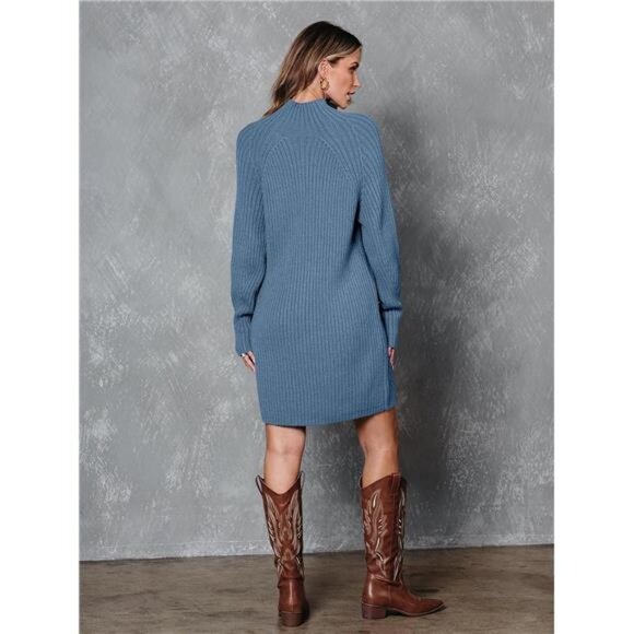 Sweater Dresses for Women Blue - Picture 5 of 6